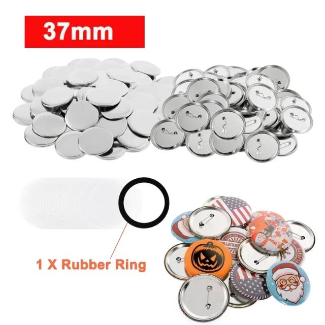 Peças para Botão de Crachá de Metal 200 Conjuntos 25mm 32mm 37mm 44mm para Artesanato DIY