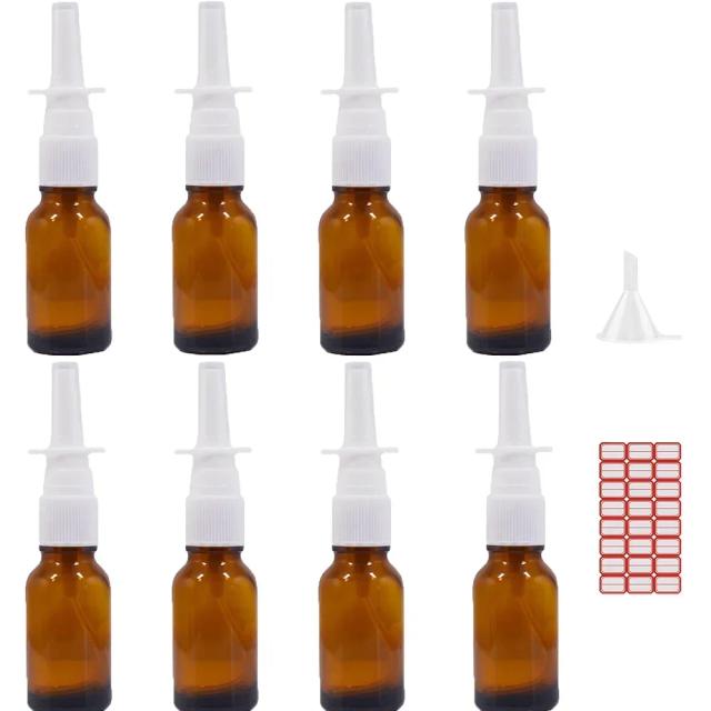 Garrafa Spray Nasal Âmbar Vidro 5ml-100ml Atomizador Recarregável