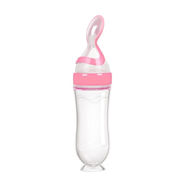 Garrafa Alimentadora de Silicone com Colher para Bebês - Alimentação Prática