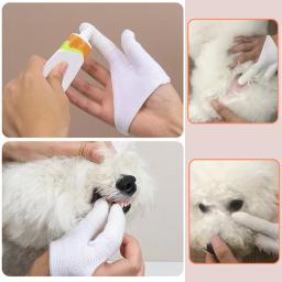 Escova de Dedo Dupla para Cuidados Orais de Pets: Remoção de Tártaro, Escovação de Dentes de Cães e Gatos, Limpeza de Canais Auditivos - Acessórios Essenciais para Cuidados com Pets - Image 3