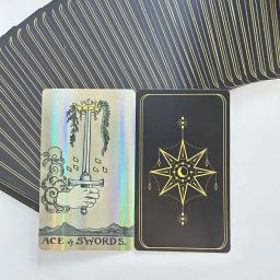 12*7cm Holográfico A.E. Baralho de tarô em caixa de presente rígida deslizante 78 unidades de cartas de tarô com guia e bolsa com cordão - Image 4