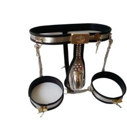 Masculino cinto de castidade calças coxa anel punhos bdsm bondage aço inoxidável metal dispositivo castidade engrenagem brinquedos sexuais eróticos para adultos - Image 1