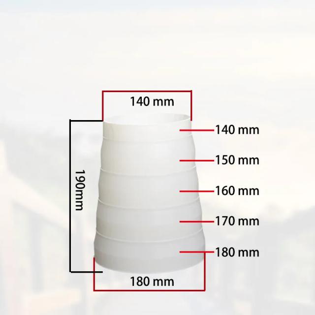Adaptador de Mangueira de Exaustão Redutor de Duto 80-200mm para Sistemas de Ventilação