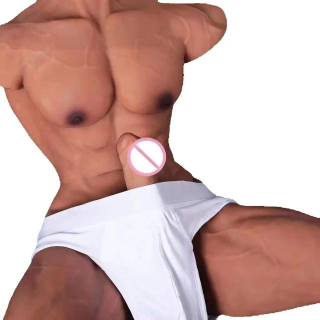 Tpe silicone sexo bonecas realista masculino gay 3d torso longo pênis metade do corpo amor bonecas sexy homem muscular masturbação real brinquedos sexuais