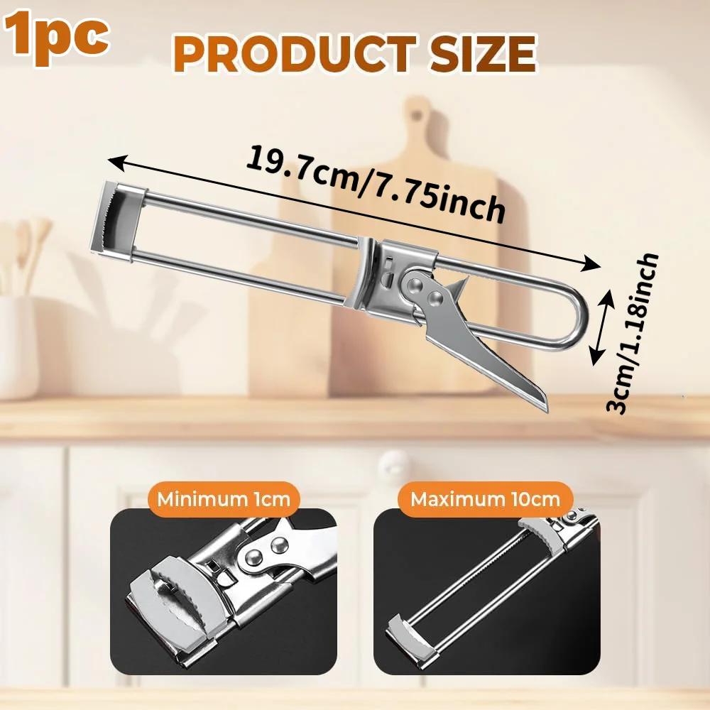 Abridor de Jarros Ajustável em Aço Inoxidável, Abridor de Garrafas Profissional, Utensílio de Cozinha para Abrir Tampas Apertadas, Ideal para Idosos com Artrite - Image 1