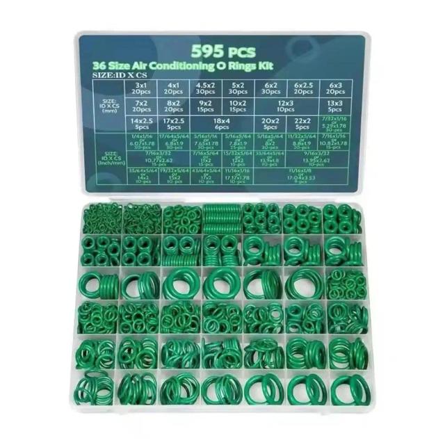 Kit de Anéis O de Ar Condicionado 595 Peças para Reparo Automotivo e de Encanamento