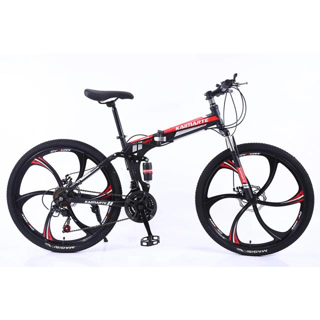 Bicicleta de Montanha Dobrável Masculina Aço Carbono 26" 17kg