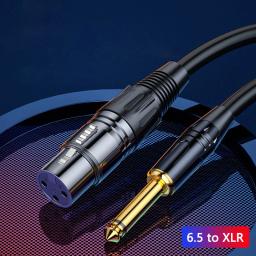 Cabo de áudio fêmea 6.5mm para xlr 6.35 grande dois núcleos xlr microfone balanceado misturador alto-falante áudio 0.5m 1m 1.5m 2m 3m 5m - Image 2