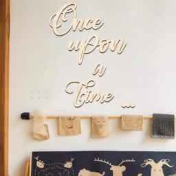 Era uma vez sinal de parede letras de madeira berçário sinal berçário sala de jogos decoração da parede arte do quarto decoração de madeira sala de jogos sinal - Image 2