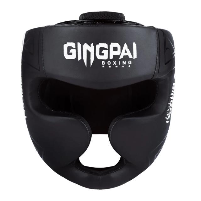 Gingpai Capacete de Boxe Muay Thai Couro PU Treinamento Sparring 1 Peça