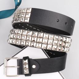 Cinto Masculino de Moda com Fivela de Metal e Rebites em PU - Image 3