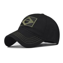 Boné de beisebol masculino camuflado do exército, boné bordado com bandeira do brasil, esportes ao ar livre, chapéu tático para pai, casual, caça - Image 2