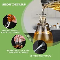 Pulverizador de óleo, frasco de spray de óleo extremamente preciso com funil, feito de aço inoxidável e vidro, pulverizador de óleo de 200ML para cozinhar - Image 4