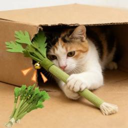 Brinquedos para Gatos: Brinquedo Interativo de Catnip para Limpeza dos Dentes, Bastão Molar de Catnip para Brincadeira Autônoma, Brinquedo de Morder com Som para Gatos - Image 1