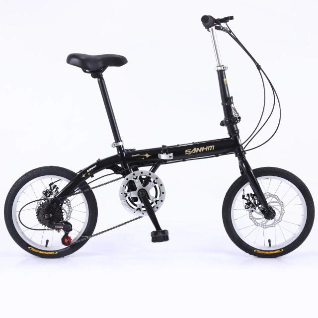 Bicicleta Dobrável Portátil 16 Polegadas Velocidade Variável para Adultos e Estudantes