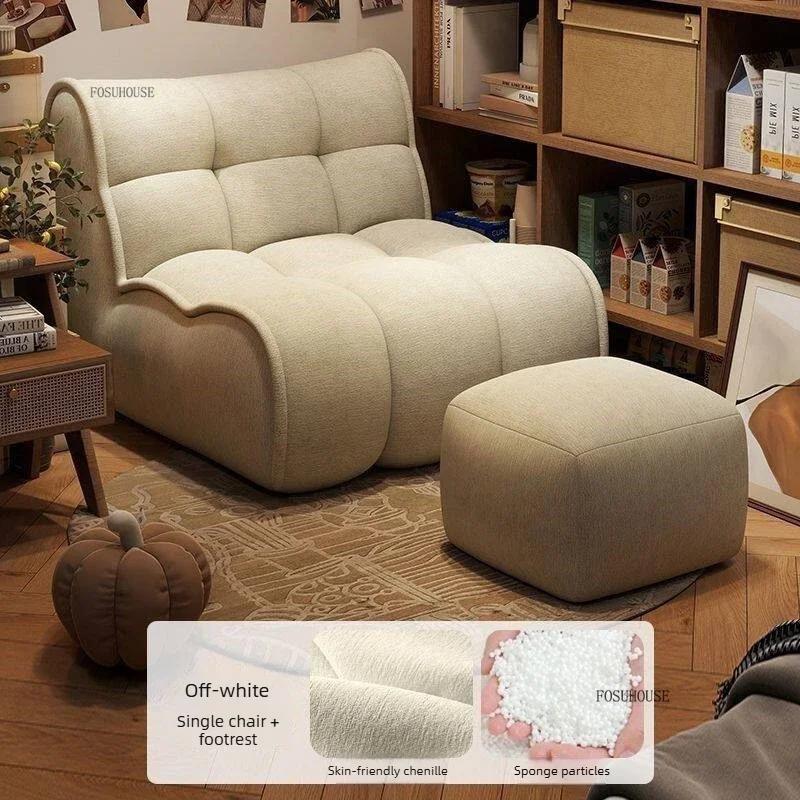 Sofá Puff Italiano Moderno para Quarto, Poltrona de Design para Sala de Estar, Sofá Individual Criativo para Varanda, Sofá Tatami de Lazer