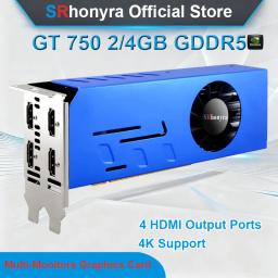 Placa gráfica multimonitores SRhonyra GeForce GTX1660S 1050 1050Ti 750 750Ti, emenda de tela de placa de vídeo 2-4/6GB 4HDMI GDDR5 4K - Image 1