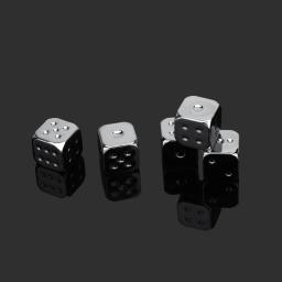 5 pçs/1 conjunto de dados de metal dourado/prata/bronze engraçado jogo dados seis lados decker jogo de tabuleiro acessorios 13mm - Image 2