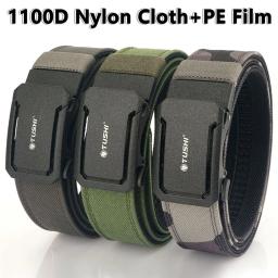 Tushi cinto tático militar para homens, resistente, nylon, metal, fivela automática, cinto de serviço policial, cinto ao ar livre, acessórios esportivos ipsc - Image 2