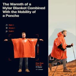 Poncho de Emergência com Capuz, Material PE, Impermeável e Quente com Forro Revestido de Alumínio, Cobertor de Emergência para Camping - Image 2