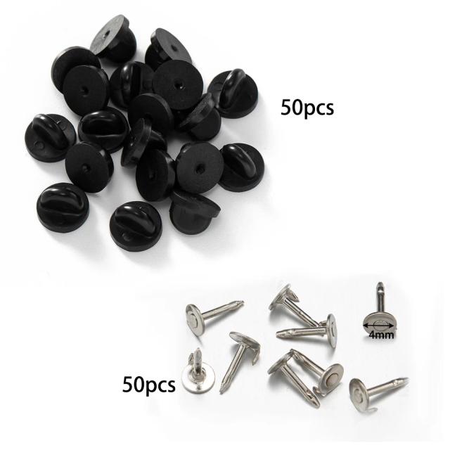 Alfinetes Esmaltados 50/100/200 Pares - Base para Broches e Joias DIY