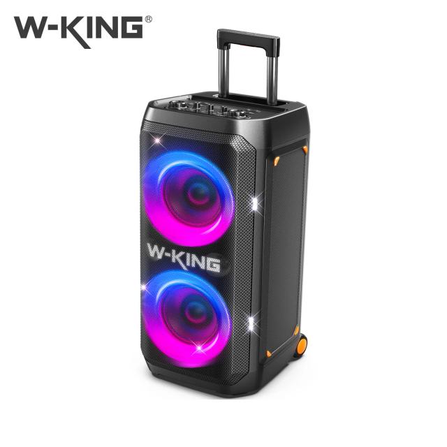 W-KING T12 Caixa de Som Bluetooth 370W com Rodas e Alça Telescópica