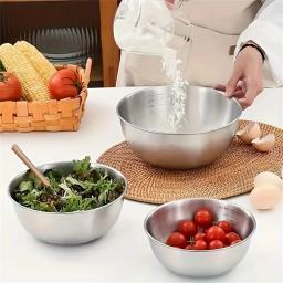 Conjunto de tigela de aço inoxidável 1-3 com escala para cozinhar, assar, armazenamento de alimentos, tigelas de mistura de grande capacidade para itens essenciais de cozinha doméstica - Image 5