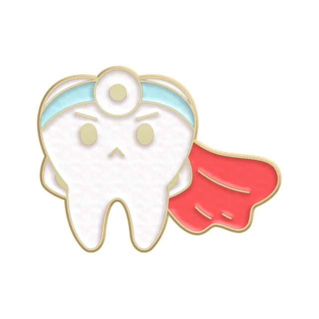 Broche Esmalte Dente Criativo - Joia de Dentista Futurista