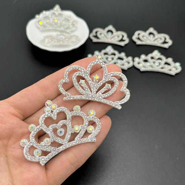 12 Peças Remendos Acolchoados de Coroa de Strass para Roupas DIY