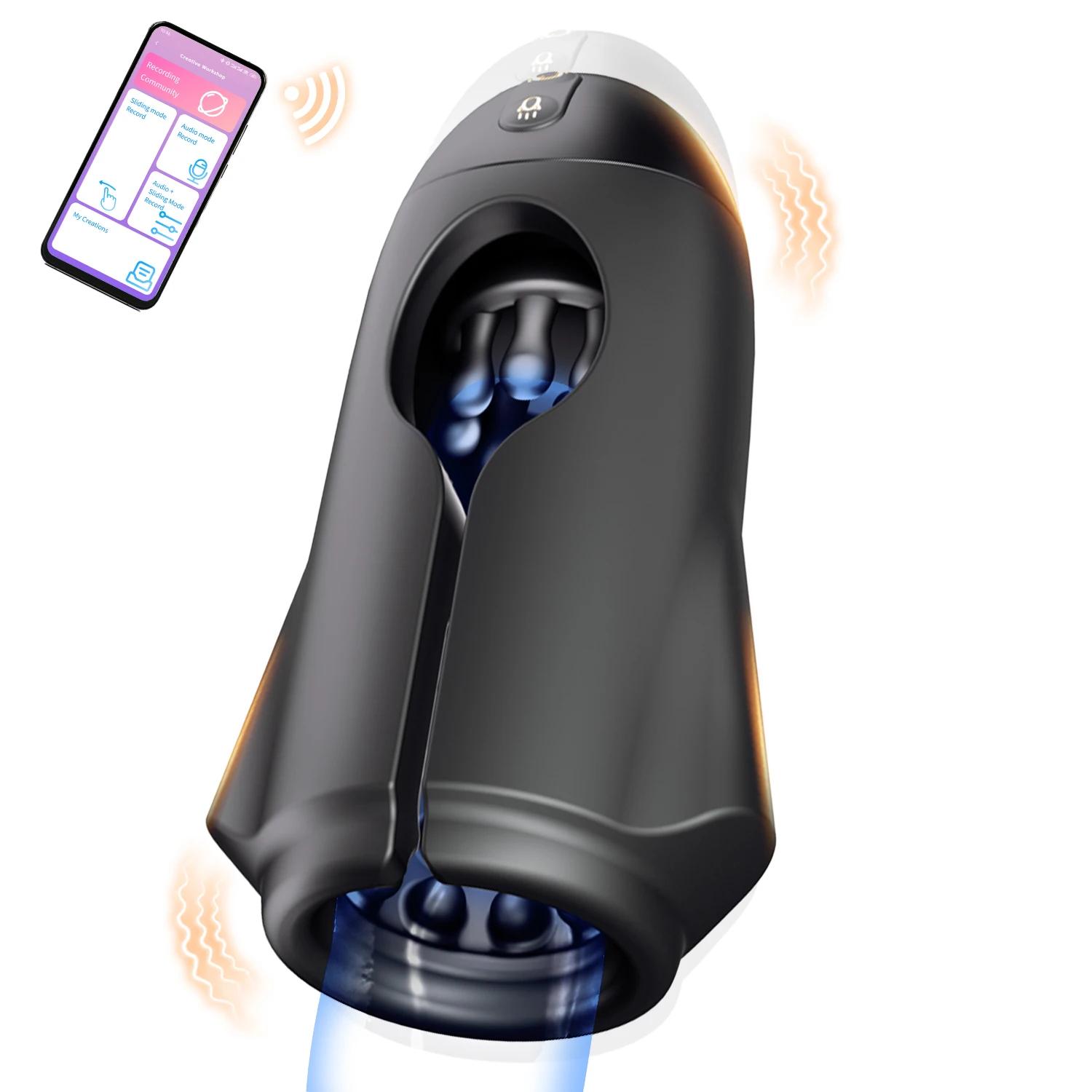 Copo Masturbador Masculino Inteligente com Controle por APP, Brinquedo Sexual para Homens com 9 Vibrações e 9 Rotações, Vagina Realista de Bolso. - Image 1