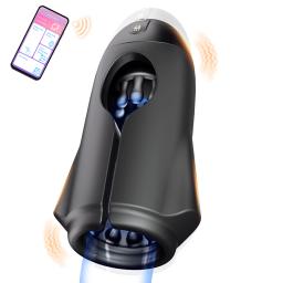 Copo Masturbador Masculino Inteligente com Controle por APP, Brinquedo Sexual para Homens com 9 Vibrações e 9 Rotações, Vagina Realista de Bolso. - Image 1