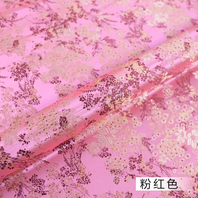 Tecido Brocado Jacquard Floral de Alta Densidade por Metro para Roupas, Cheongsams, Bolsas, Sachês e Costura DIY - Tecido Liso e Grosso