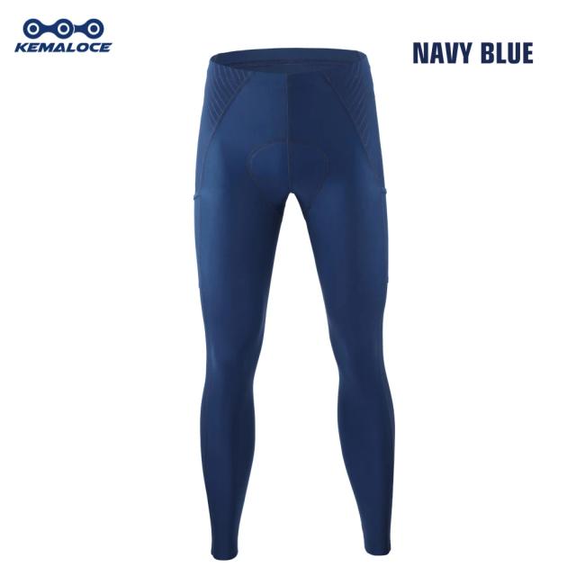 KEMALOCE Calças de Ciclismo Masculinas com Gel Pad 5D - Preto/Azul - Secagem Rápida