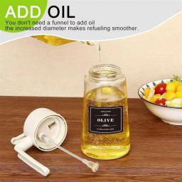 Pulverizador de óleo para cozinhar, cozinha 2 em 1 spray e despeje dispensador de azeite com adesivos, frasco de spray de óleo de vidro 470ml - Image 5