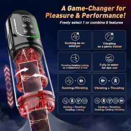 Masturbador masculino automático com movimentos de rotação, lambida, sucção e imitação de sexo oral, controlado por aplicativo, bomba peniana, brinquedos sexuais para homens. - Image 5