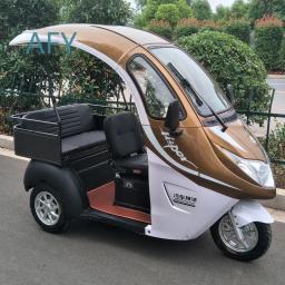Triciclos Elétricos Semi-Fechados para Passageiros e Carga, Scooters para Idosos, Pequenos Veículos Elétricos de Baixa Velocidade - Image 1
