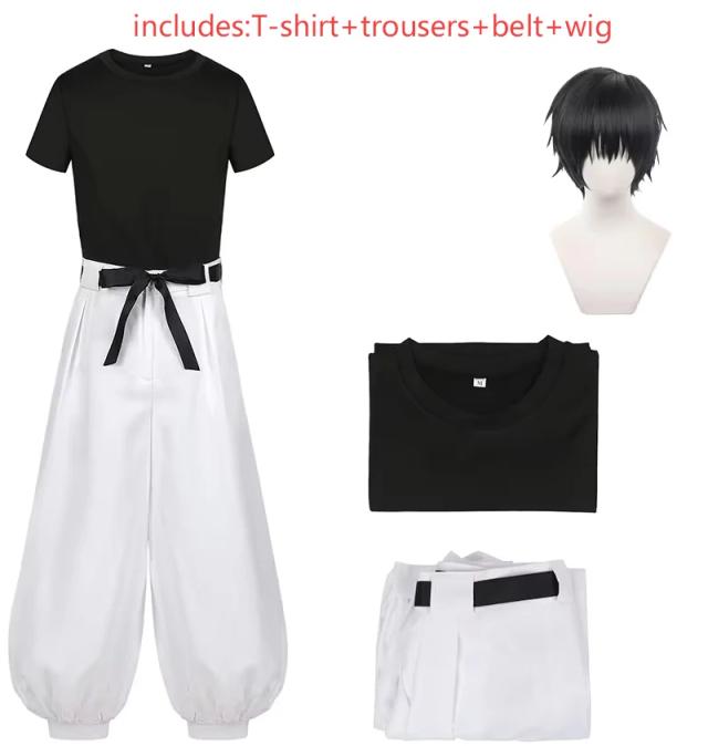Julongsu Fushiguro Toji Satoru Gojo Cosplay Traje e Peruca