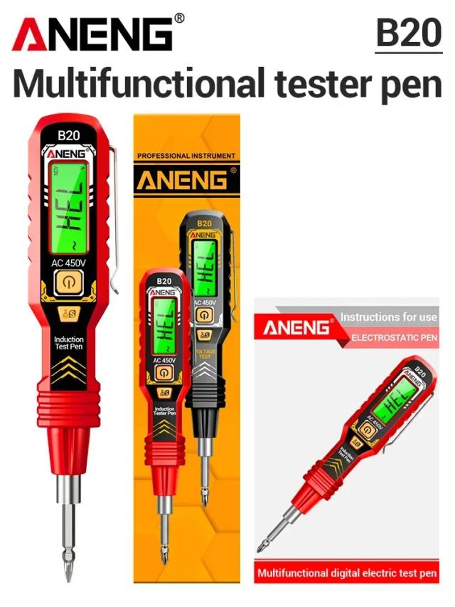 ANENG B20 Caneta Testadora de Tensão Dupla Uso Chave de Fenda Cruzada Fenda Isolada Medidor de Reparo Ferramentas Manuais