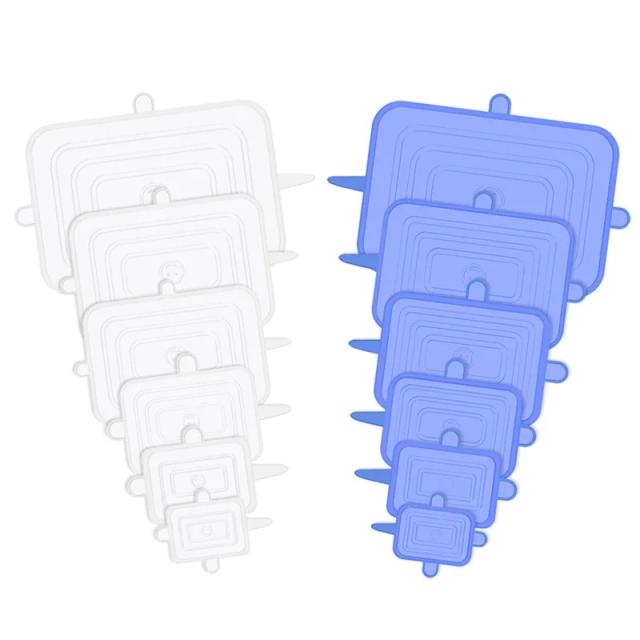 Tampas de Silicone Elásticas Universais para Alimentos 12 Peças