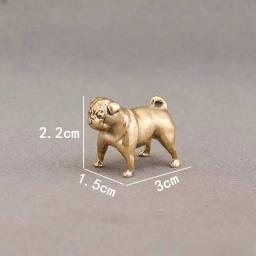 Estatueta de cachorro de latão vintage-pequena estatueta colecionável de decoração de mesa para sala de estar, negócio de escritório para estátuas de presente para decoração de casa - Image 4