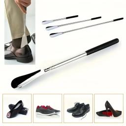 1 unidade de auxiliar para calçar sapatos, em aço inoxidável, com mecanismo retrátil, ideal para idosos, adequado tanto para homens como para mulheres. - Image 4