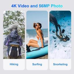 Câmera Subaquática 4K à Prova d'Água até 33FT para Snorkeling, Câmera Compacta com Dupla Tela, à Prova de Poeira, Flutuante, Autofoco, Câmera Digital de 64MP - Image 3