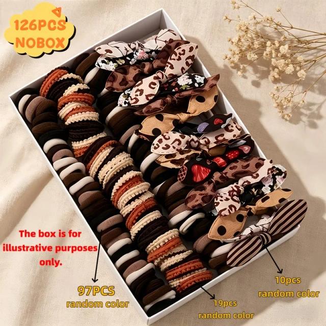 Acessórios de Cabelo Estampa Leopardo Caramelo 126 Peças