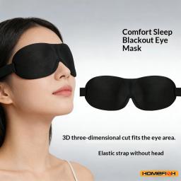 Máscara de Dormir 3D Ajustável com Design Respirável, Bloqueia a Luz enquanto Permite Circulação de Ar para os Olhos, Ajuste Confortável Unissex - Image 1