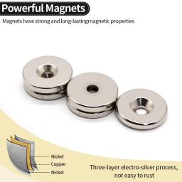 Ímã de neodímio super forte 30x5-6mm n35 ndfeb imanes magnéticos permanentes redondos com furos ímãs poderosos geladeira - Image 4