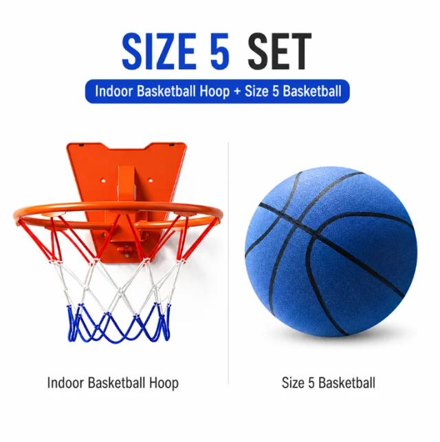 Conjunto de Aro de Basquete Silencioso Bola de Basquete de Espuma para Interiores 1 Bola