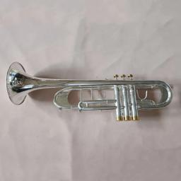 Alta qualidade TR-190GS 85 bb trompete instrumentos musicais de bronze banhado a prata trompete bc com bocal luvas caso - Image 2