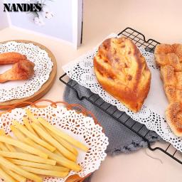 150 pçs cozinha comida frita especial flor fundo papel absorvente de óleo cozimento bolo pizza lanche redondo almofada de papel de renda doméstica - Image 3