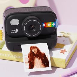 Câmera colorida de impressão instantânea para crianças, presentes de aniversário de Natal para meninos e meninas, câmeras de vídeo digitais HD sem tinta papel térmico - Image 1