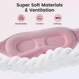 Máscara para Dormir 3D Contornada, Máscara de Dormir 100% Bloqueadora de Luz, Venda para os Olhos Macia com Zero Pressão nos Olhos, Slaapmasker - Image 5